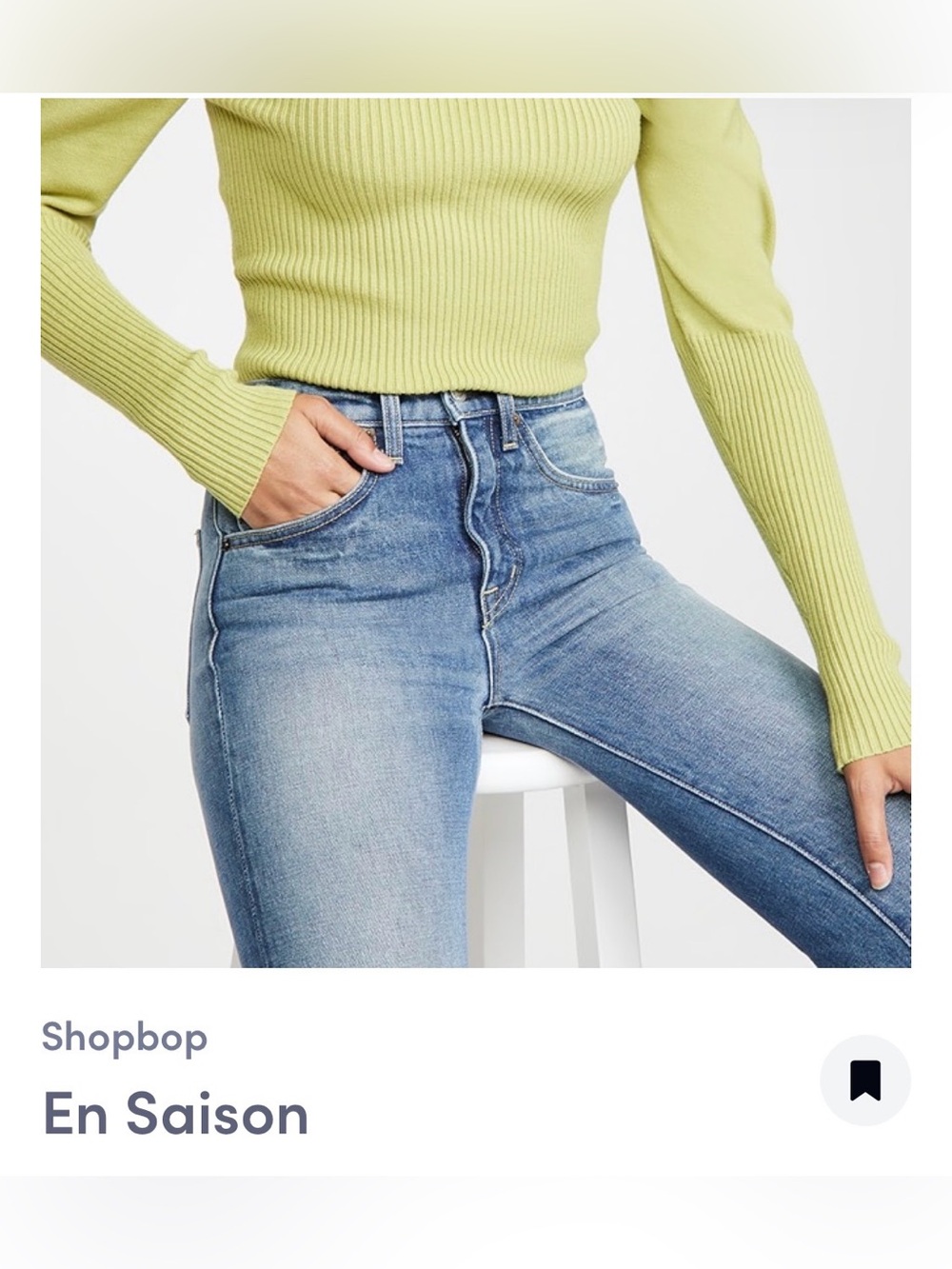En Saison Light Lime Ribbed Cowl Sweater